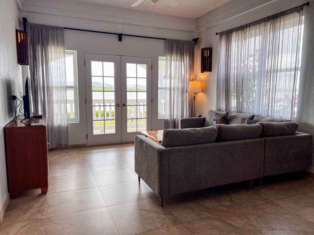 A living room inside of one of Umaya's 2 bedroom units